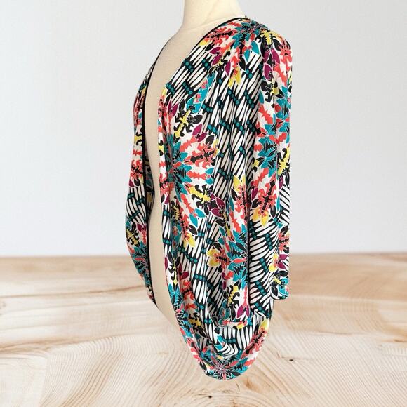 Cynthia Rowley Kimono Hippie Boho Beach Cover Up Sz S/M Open Front Tribal Print - Picture 4 of 8